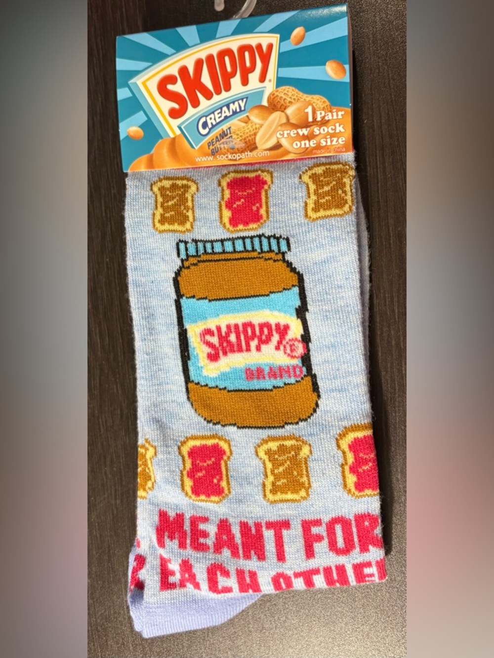 Skippy Peanut Butter Crew Socks - NEW